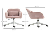 Velvet Office Chair, Desk Chair, Makeup Vanity Chair with Massage Lumbar Pillow and Rolling Wheels T3398P328220