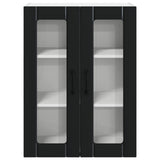Wall Glass Cabinet LUCCA Black 60 x 31 x 80 cm Engineered Wood 885086