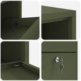 Parcel Drop Box with Storage Olive Green 44 x 22 x 82 cm Steel 874922
