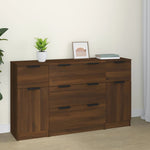 ZNTS 3 Piece Sideboard Set Brown Oak Engineered Wood 3115827
