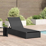 Sun Lounger Reclining Black 200.5 x 70 x 75 cm Poly Rattan 42004125