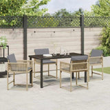 Garden Dining Set 5 pcs Beige Poly Rattan 3380766