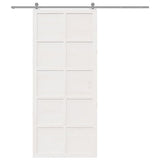 Barn Door White 90 x 2.5 x 208 cm Solid Pine Wood 870417