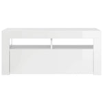 TV Cabinet with LED Lights High Gloss White 90x35x40 cm 804325