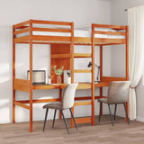 Loft Bed Frame without Mattress Wax Brown 80x200cm Solid Wood Pine 3308546