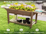 46 x 94cm Wooden Raised Planter, with Shelves - Carbonised T3398P320183