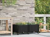 Garden Planter with Wheels Black 80 x 40 x 44 cm PP 3422960