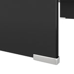 ZNTS TV Stand/Monitor Riser Glass Black 80x30x13 cm 244137