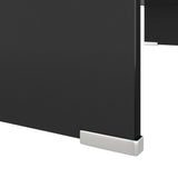 ZNTS TV Stand/Monitor Riser Glass Black 80x30x13 cm 244137
