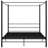 Canopy Bed Frame without Mattress Black Metal 200x200 cm 325069