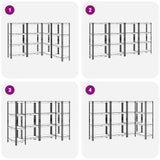 4-Layer Storage Shelves 4 pcs Silver Steel&Engineered Wood 3307579