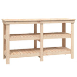 ZNTS Work Bench 142.5x50x80 cm Solid Wood Pine 823649