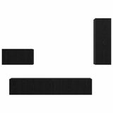 Wall TV Cabinet Wall-mounted 4 pcs Black Oak Engineered Wood 3393466