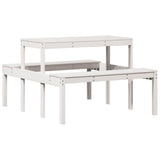 Picnic Table White 110x134x75 cm Solid Wood Pine 832558