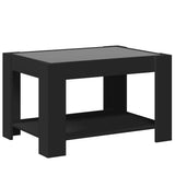 Coffee Table with LED Black 73x53x45 cm Engineered Wood 847547