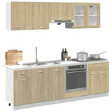 ZNTS 8 Piece Kitchen Cabinet Set Sonoma Oak Engineered Wood 3307656