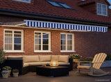 Manual Awning Frame with LEDs Blue and White 3 x 2 m 3420515