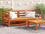 Garden Sofas Corner 2 pcs Wax Brown 70x70x67 cm Solid Wood Pine 837911