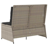Garden Bench Light Grey Poly Rattan 3394454