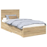 Bed Frame with Drawer Sonoma Oak 100 x 200 cm Engineered Wood 3410933