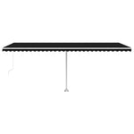 ZNTS Manual Retractable Awning with LED 600x350 cm Anthracite 3069684