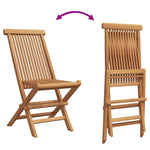 Garden Dining Set Folding 5 pcs Brown Solid Teak wood 3385969