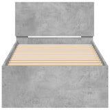 Bed Frame without Mattress with LED Lights Concrete Grey 90x190 cm Single 838837