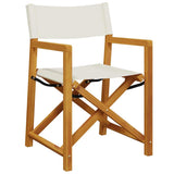 8 Piece Folding Garden Chairs Cream White Fabric 3208918