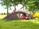 4-6 Man Family Camping Tent w/ 2 Bedrooms and a Living Room, Waterproof Tunnel Tent w/ Sewn In T3398P349063