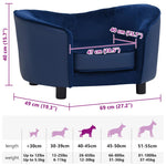 Dog Sofa Blue 69x49x40 cm Plush and Faux Leather 171034