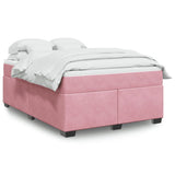 Box Spring Bed with Mattress Pink 140x200 cm Velvet 3285292