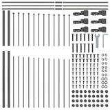 Garden Fence Grey 680 x 175 cm Powder-Coated Steel 3360110
