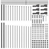 Garden Fence 8 pcs Grey 170 x 215 cm Powder-Coated Steel 3360134