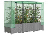 Raised Bed with Greenhouse Cover Rattan Look 120x40x138 cm 4015857