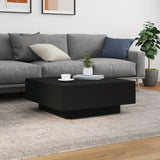 ZNTS Coffee Table with LED Lights Black 80x80x31 cm 836589