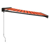 Retractable Awning Orange and Brown 3x2.5 m Fabric and Aluminium 3154566