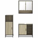 ZNTS 3 Piece Bathroom Furniture Set Sonoma Oak Engineered Wood 3300996