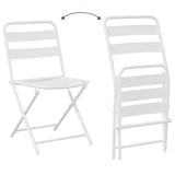 Garden Bistro Set Folding 3 pcs White Steel 42010317