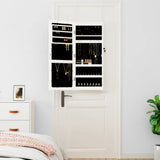 Mirror Jewellery Cabinet with LED Lights Wall Mounted White 353241
