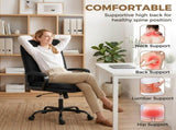 Double Padded Linen-Look Office Chair - Black T3398P550246