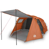 Camping Tent Tunnel 4-Person Grey and Orange Waterproof 94399