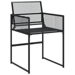 9 Piece Garden Dining Set Black Poly Rattan 3295053