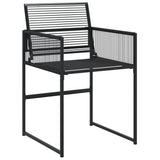 9 Piece Garden Dining Set Black Poly Rattan 3295053