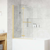 Shower Enclosure Gold 95 x 140 cm ESG Glass and Aluminium 42018540