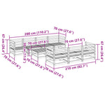 ZNTS 8 Piece Garden Sofa Set Impregnated Wood Pine 3299322