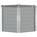 Garden Raised Bed Galvanised Steel 129x129x77 cm Grey 44856