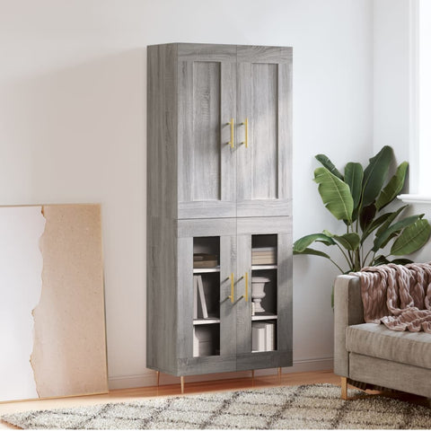 Highboard Grey Sonoma 69.5x34x180 cm Engineered Wood 3199615