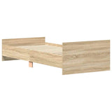 Bed Frame without Mattress Sonoma Oak 100x200 cm Engineered Wood 835934