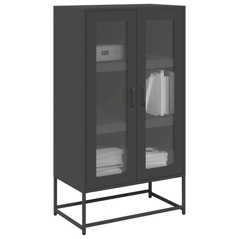 ZNTS Highboard Black 68x39x123 cm Steel 853356