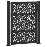 Garden Gate Black 100x125 cm Steel Leaf Design 4100960